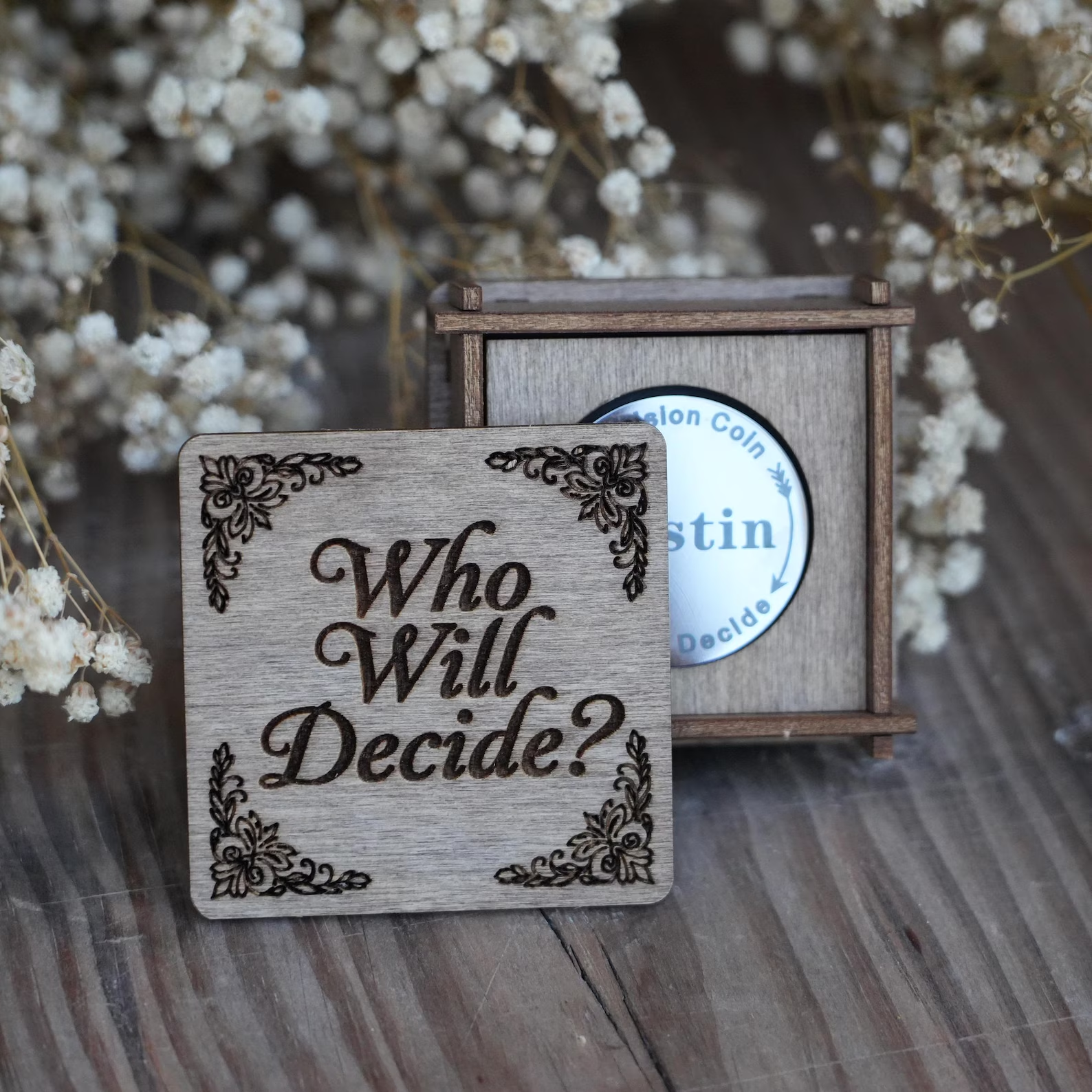 Personalized Decision Coin: Custom Engraved Gift for Couples,Relationship Token - Image 2