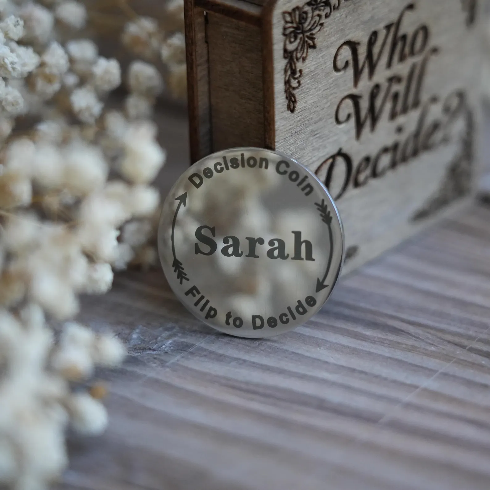 Personalized Decision Coin: Custom Engraved Gift for Couples,Relationship Token - Image 3